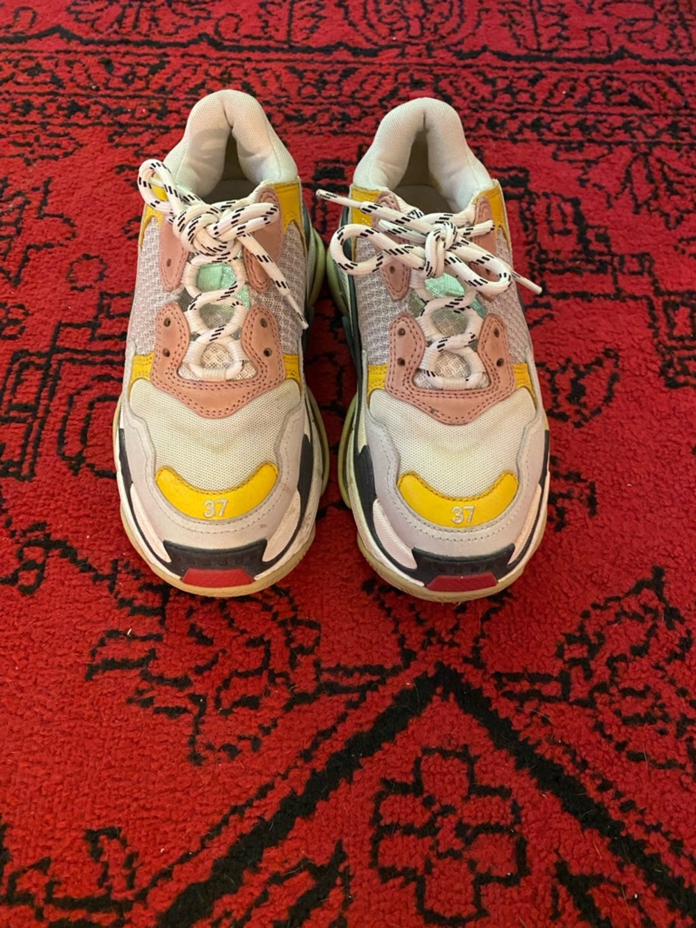 Balenciaga Triple S Sneakers in Yellow, Pink & Black Accent - Picture 6 of 9